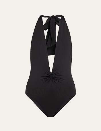 Tara Matthews - Arinella Backless Plunge One-Piece Swimsuit