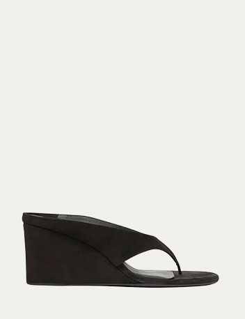 Alaïa - Suede Wedge Thong Sandals
