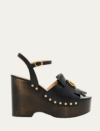 Valentino Garavani - VLogo Kiltie Wedge Platform Sandals