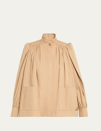 Chloé - High-Neck Puff-Sleeve Jacket