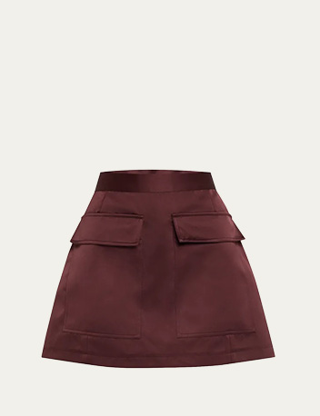 Plan C - A-Line Satin Mini Skirt