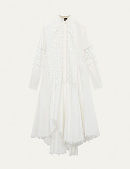 Loewe - Fit-and-Flare Handkerchief Shirt Dress in Floral Lace