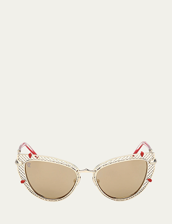 Christian Louboutin - Miss Z Metal Cat-Eye Sunglasses