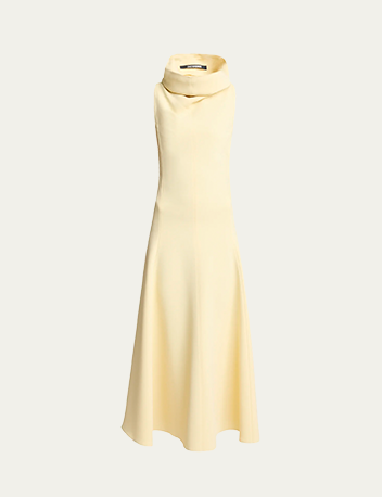 Jacquemus - La Triangle Cowl-Neck Sleeveless Ankle Dress