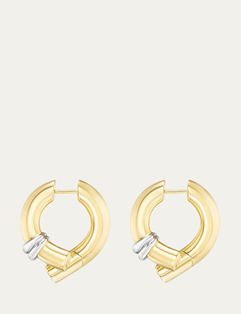 Tabayer - Fairmined 18K Yellow and White Gold Oera Stack Earrings