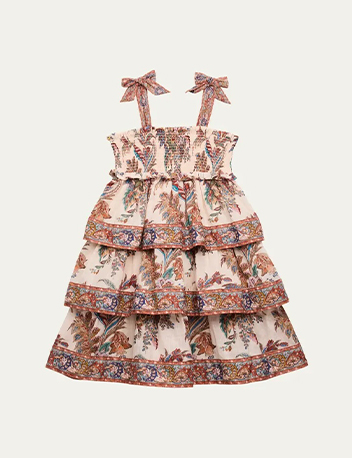 Zimmermann - Girl's Rhiannon Paisley-Print Tiered Dress, Size 1-12