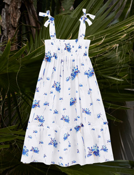 Vilebrequin - Girl's Shiny Floral Tie-Shoulder Dress, Size 2-12
