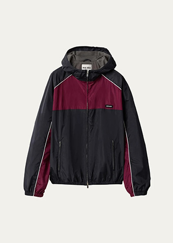 Miu Miu - Colorblock Oversized Hooded Track Jacket