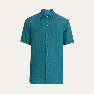 Brioni - Men's Linen Short-Sleeve Shirt