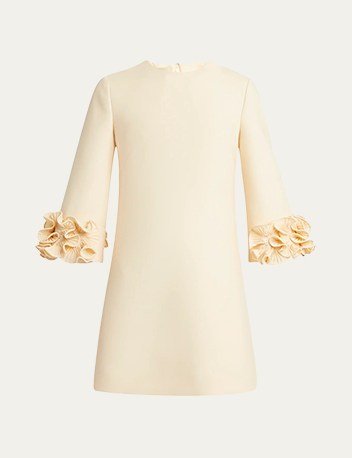 Valentino Garavani - Ruffle Cuff Crepe Couture Short Dress