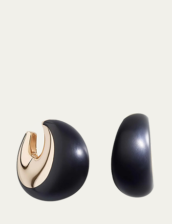 Vhernier - Pirouette 18K Rose Gold Ebony Wood Clip Earrings