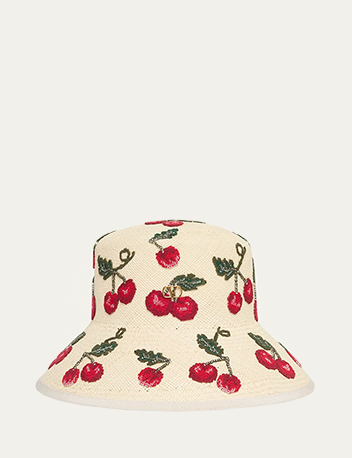 Valentino Garavani - Cherry-Print V-Logo Bucket Hat