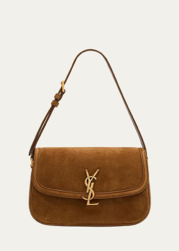 Saint Laurent - Solferino Medium YSL Shoulder Bag in Suede