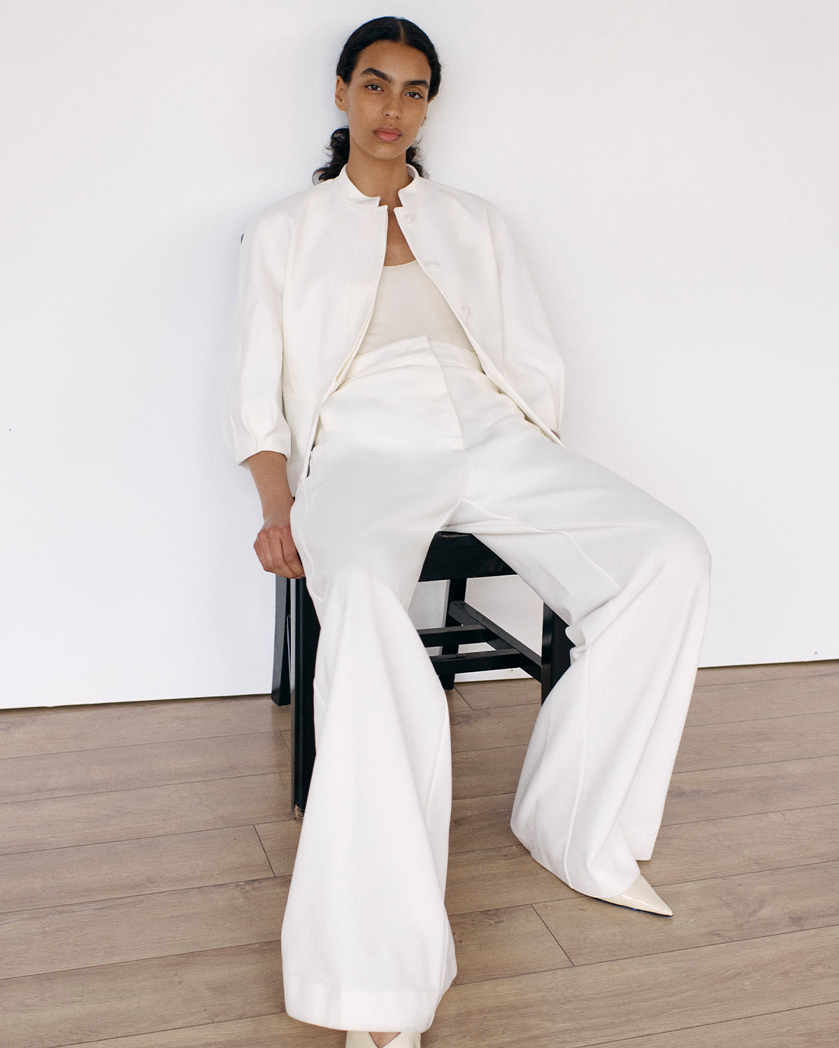 Model wears Max Mara - Ponte Wide Leg Trousers