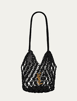 Saint Laurent - Small YSL Crochet Shopper Tote Bag