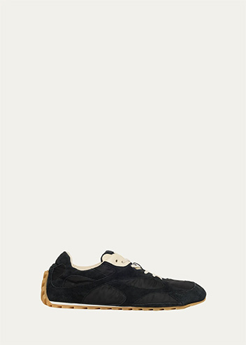Bottega Veneta - Men's Orbit Flash Nylon and Suede Low-Top Sneakers