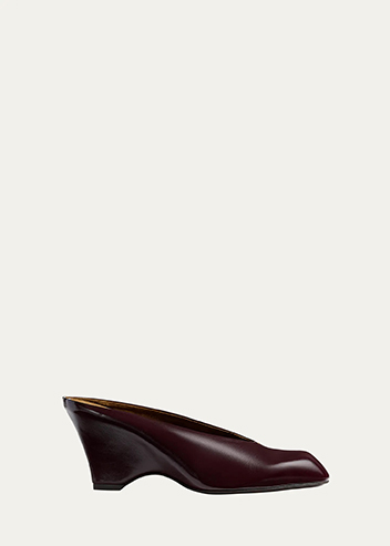 Khaite - Colt Leather Wedge Mules
