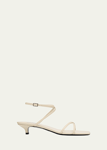 Toteme - Crossover Leather Kitten-Heel Sandals