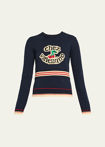 Valentino Garavani - Chez Valentino Cherry Long-Sleeve Sweater
