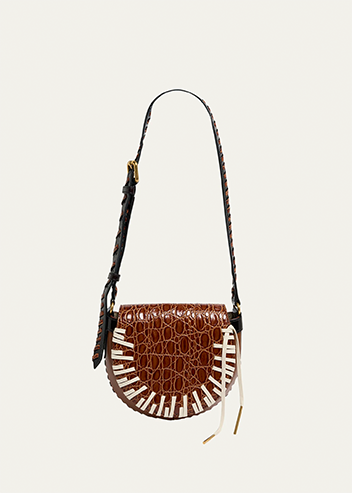 Dries Van Noten - Arc Small Mixed Leather Whipstitch Crossbody Bag