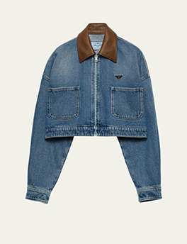Prada - Crop Shirt Jacket in Light Blue Denim