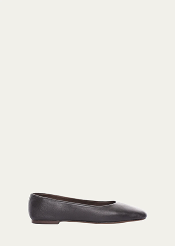 The Row - Lambskin Leather Ballerina Flats
