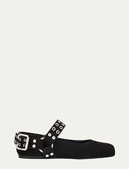 Alaïa - Biker Suede Ballerina Flats