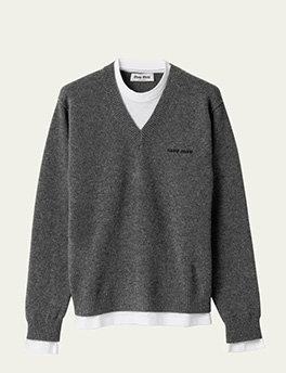 Miu Miu - Layered V-Neck Cashmere Sweater