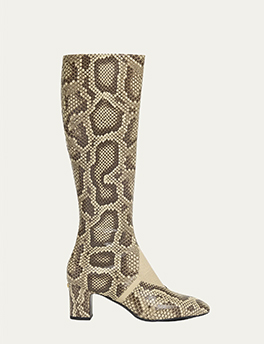 Valentino Garavani - Equivoque Tall Snake-Embossed Boots