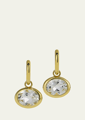 By Pariah - 14K Yellow Gold Extra Large Orbit Earrings with White Topaz