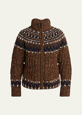 Moncler - Men's Multi Fair Isle Wool Padded Knit Puffer