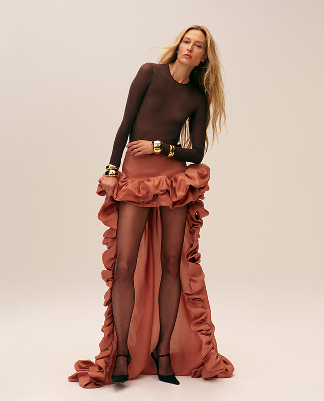 Model wears Saint Laurent