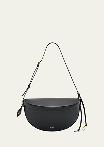 Alaïa - East-West Curved Goatskin Leather Shoulder Bag