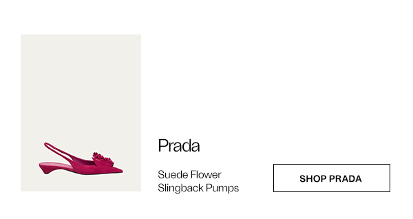 Prada - Suede Flower Slingback Pumps