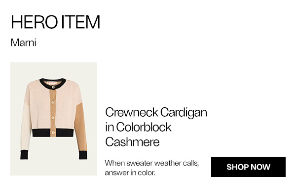 Marni - Crewneck Cardigan in Colorblock Cashmere