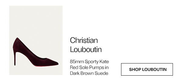 Christian Louboutin - 85mm Sporty Kate Red Sole Pumps in Dark Brown Suede