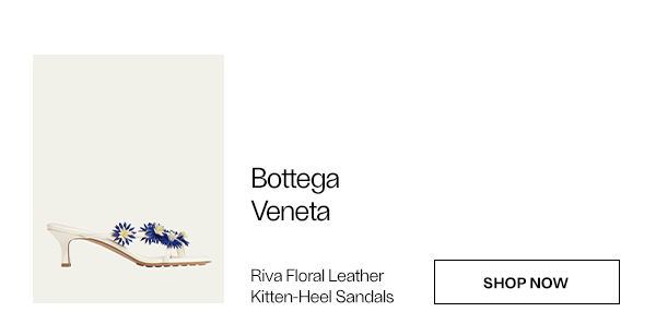 Bottega Veneta - Riva Floral Leather Kitten-Heel Sandals - Shop Now