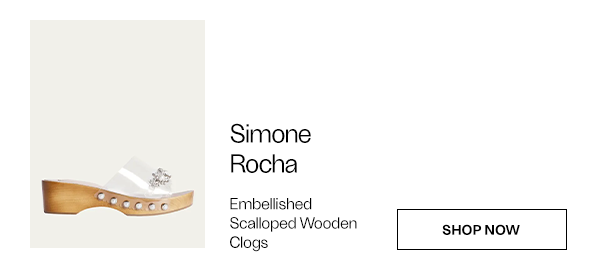 Simone Rocha - Embellished Scalloped Wooden Clogs - Shop Now