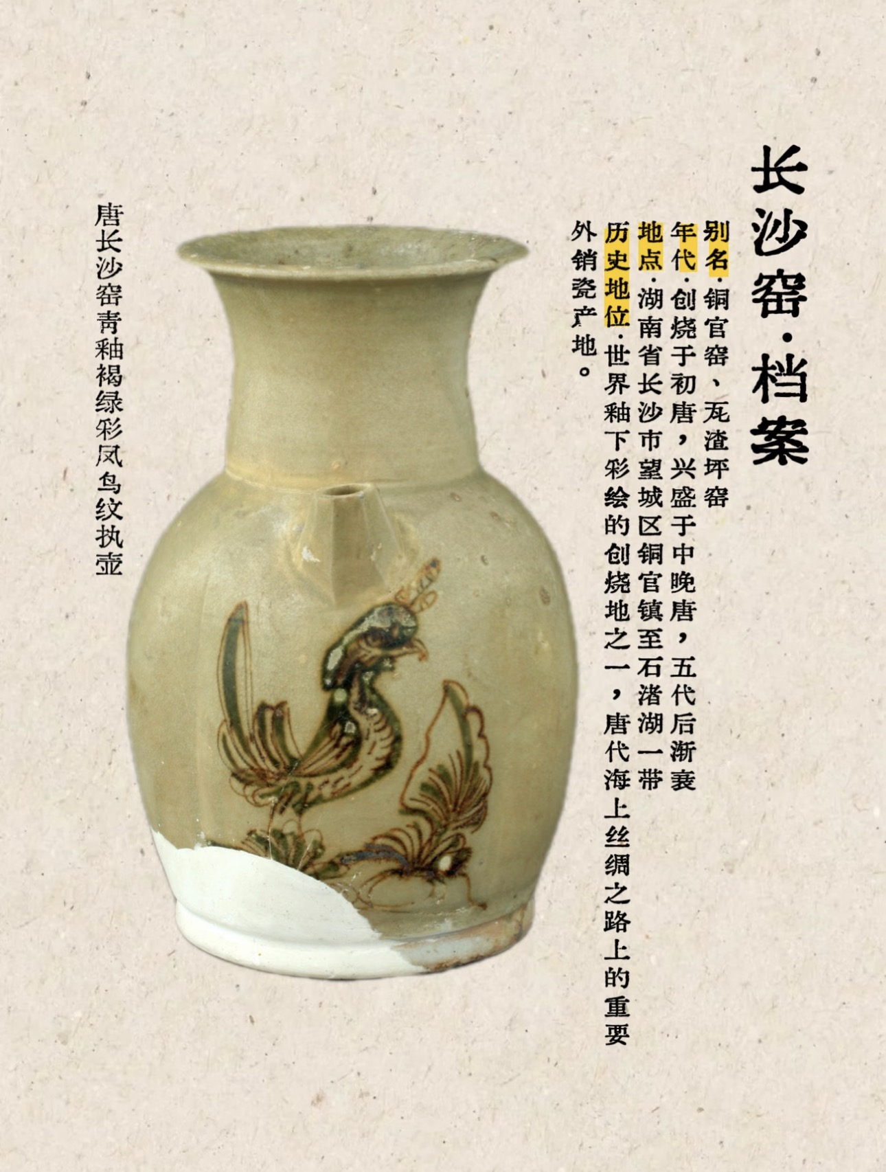 长沙窑凤纹瓷器
