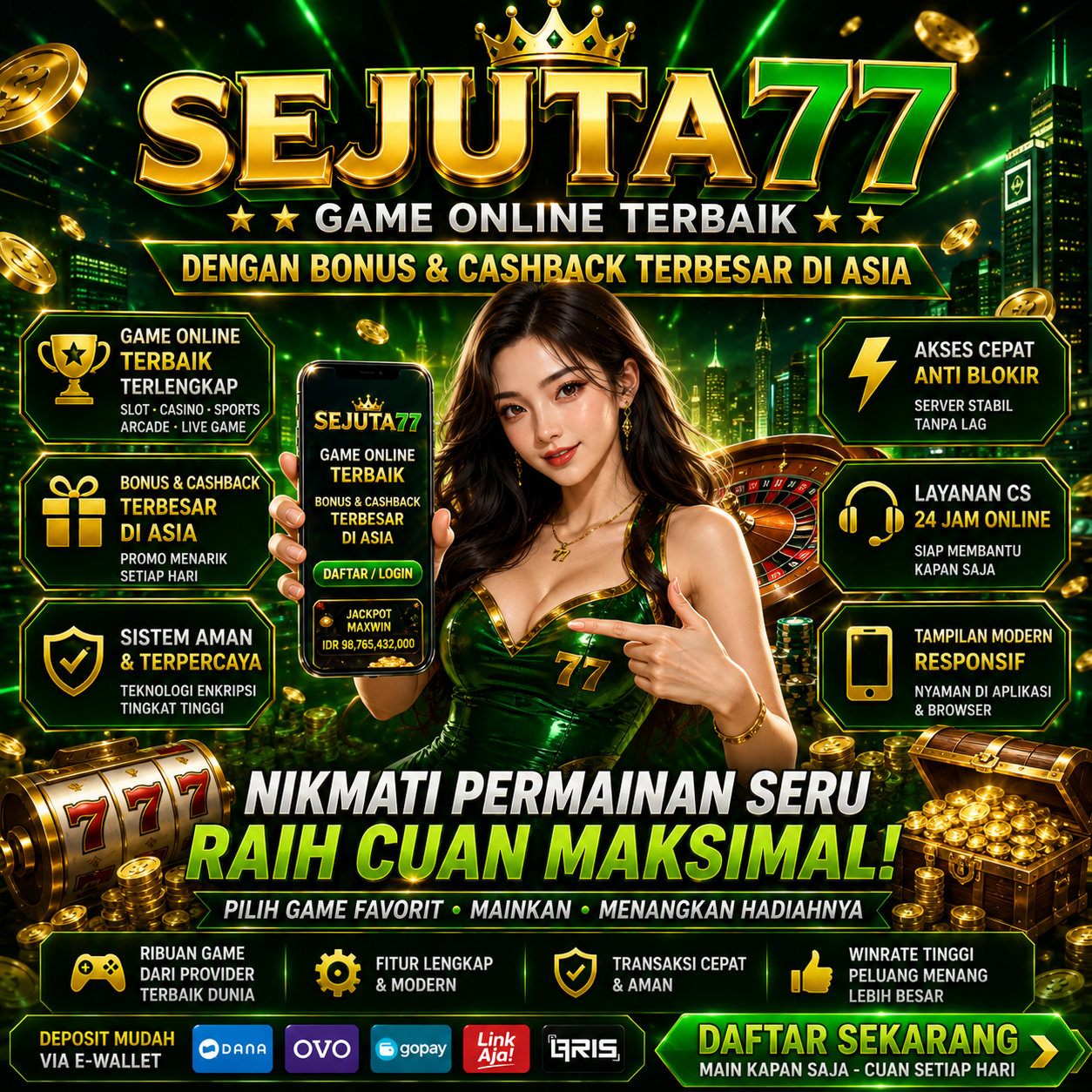 SEJUTA77 : Game Online Terbaik Dengan Bonus & Cashback Terbesar Di Asia