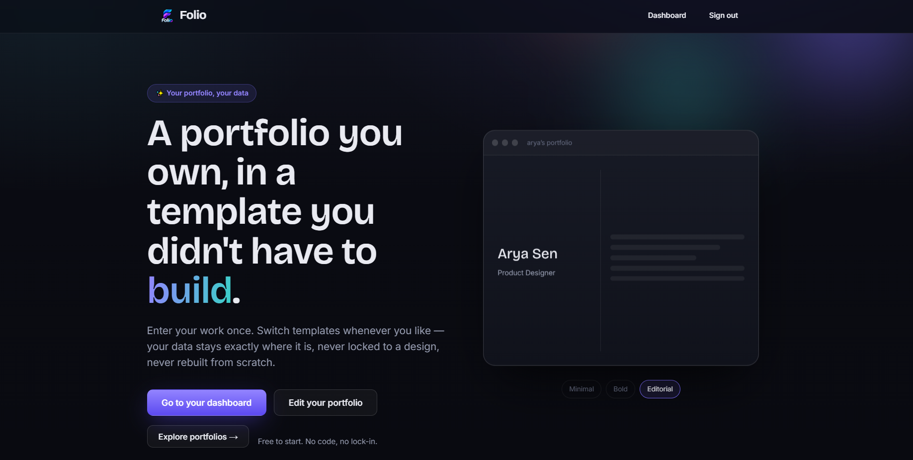 Folio — Portfolio Builder Platform