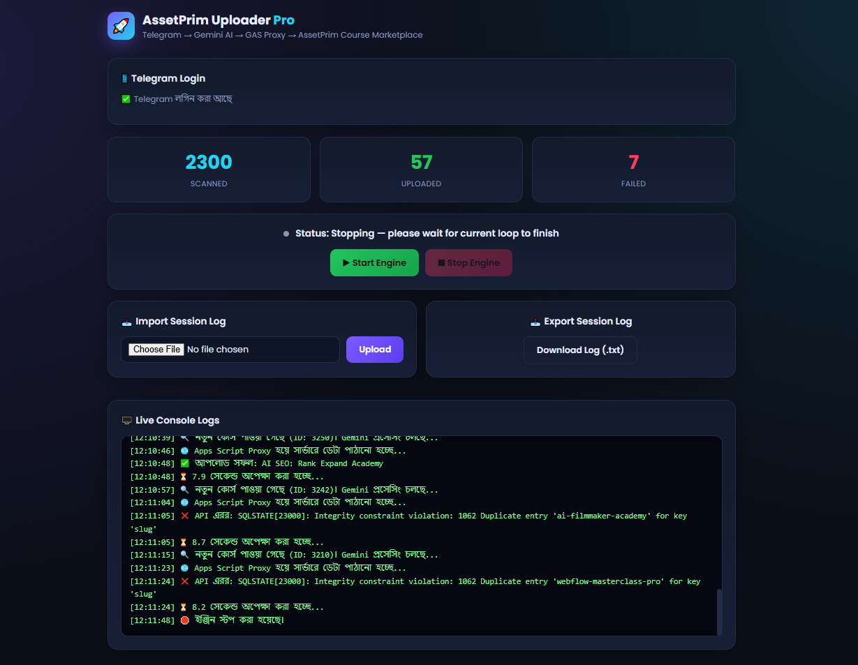 Auto course Uploader /  Automation