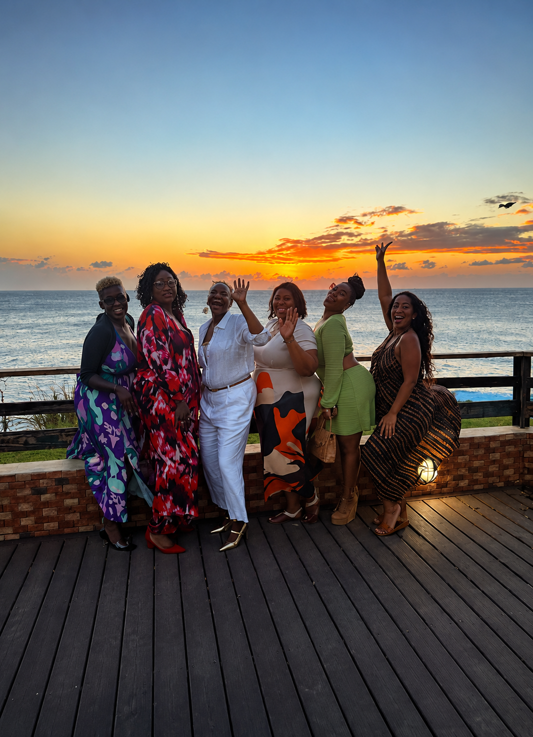 Women in a group leadership session with Dr. Sabine Charles in the garden at the Virginia retreat