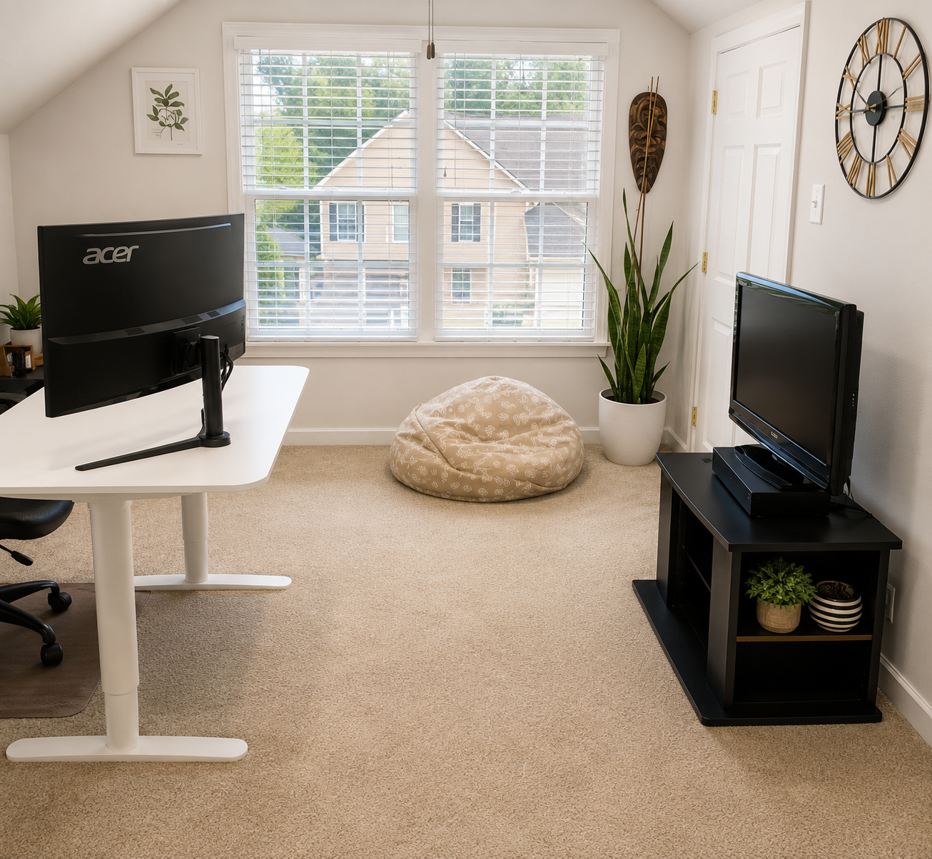 Quiet desk and work nook with a sitting area at the retreat estate
