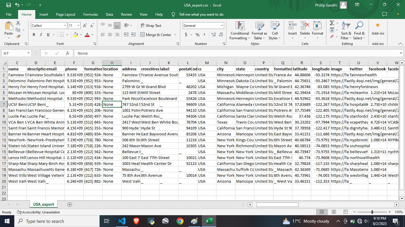 Export our data | Hospital 19