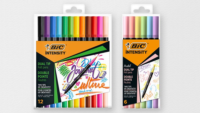 BiC Jeu de stylos-feutre Intensity Dual Tip Pastel