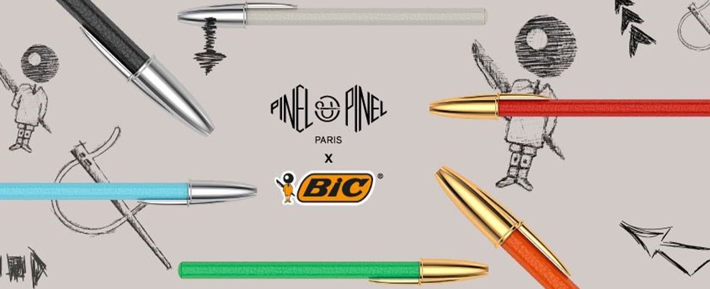 Pinel et Pinel x BIC Cristal Blue Blanc Rouge Leather  Penworld » More  than 10.000 pens in stock, fast delivery