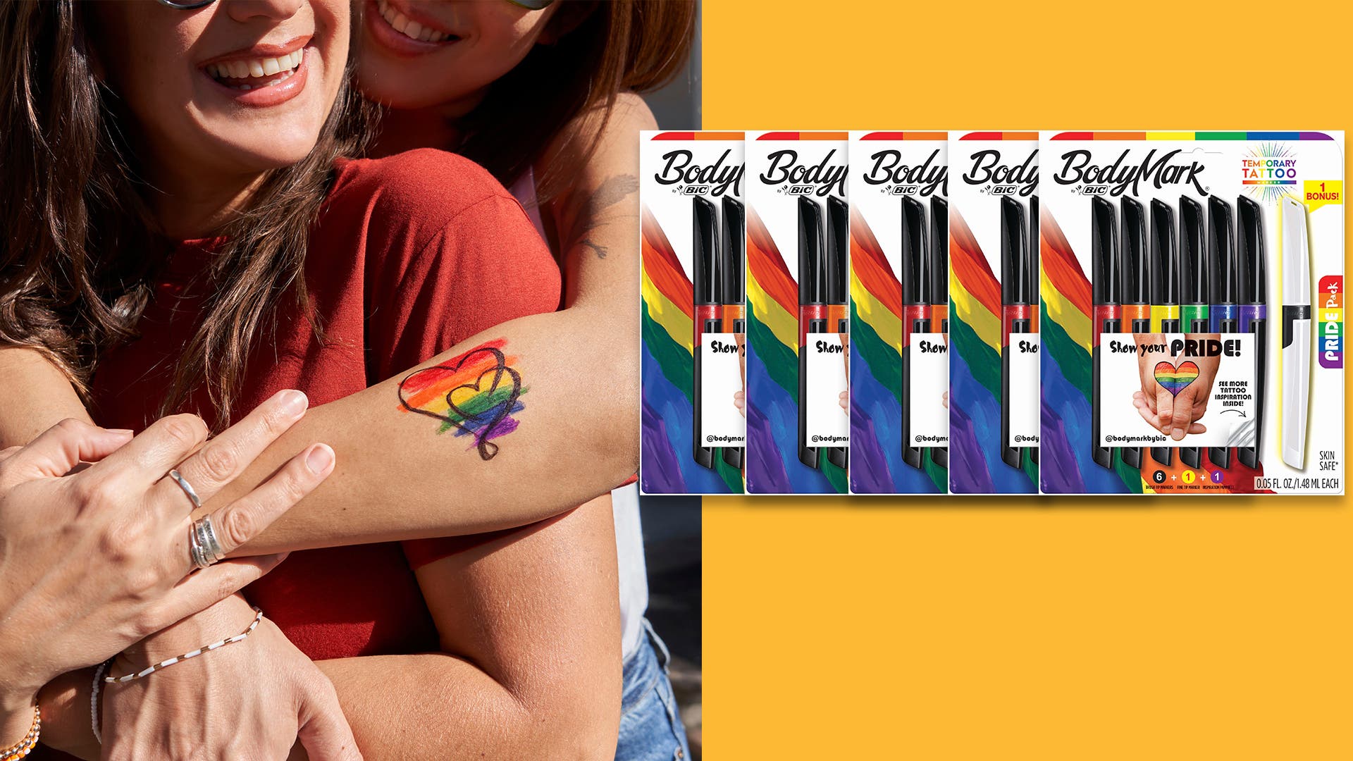 BODYMARK, Temporary Tattoo Marker, Pride Pack