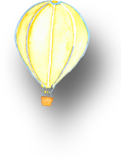 yellow hot air balloon