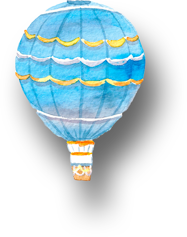 blue hot air balloon